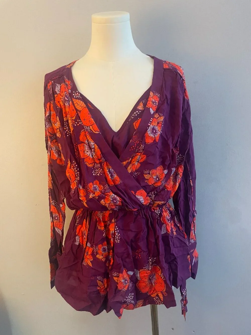 Free People Printed Peplum Blouse NWT Size XS | MSRP $108